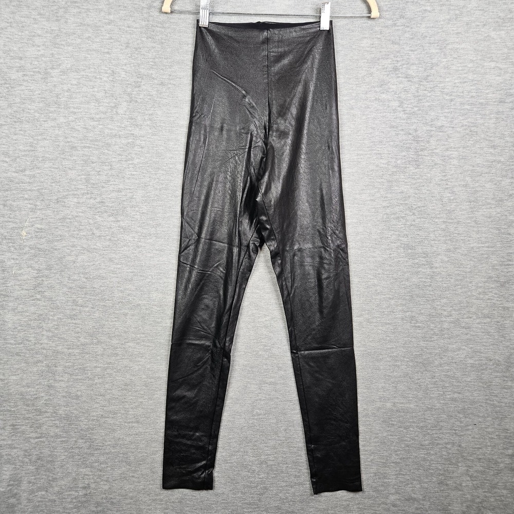 Commando Women's Black High-Rise Skinny Faux Leather Casual Leggings Sz XS